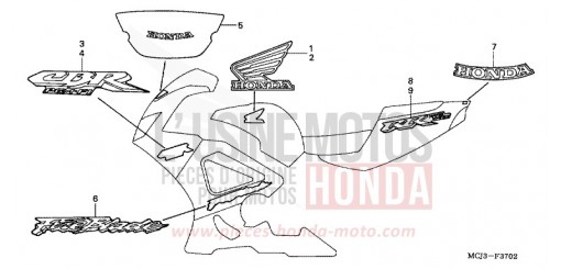 RAYURE/MARQUE (3) CBR900RR1 de 2001